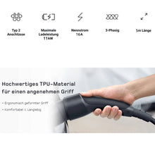 Typ2 EV Ladekabel 16A Wallbox 11kW für Elektroauto Mode 3 Tesla ZOE VOLVO 5M