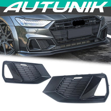 Lüftungsgitter Nebelscheinwerfer Blenden Gitter Schwarz für Audi A7 C8 S Line S7 18+
