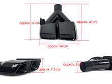 Auspuffblende Endrohr Blenden Y Eckig Schwarz für Mercedes CLS C218 C219 W221 S63 AMG