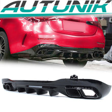 C63 Optik Heckdiffusor Diffusor Auspuff Schwarz Glanz für Mercedes W206 S206 AMG Line 2022+