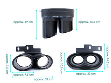 Auspuffblenden Endrohr Blenden Schwarz Glanz Edelstahl für AUDI A6 C8 A7 C8 S Line 18+