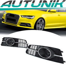 Lüftungsgitter Nebelscheinwerfer Blenden Gitter Grill Chrom für Audi A6 C7 S Line S6 2015-2018 mit ACC