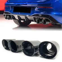NEU Schwarz Y Style Auspuffblenden Duplex Blenden Endrohre Passend für AUDI BMW Mercedes Universal 62-65mm et284
