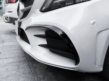 Aero-Kits Flaps Flossen Vorne Flaps Schwarz Glanz für Mercedes Benz C Klasse W205 C205 S205 AMG-Line 2019-2023