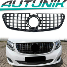 Schwarz Kühlergrill Front Grill für Mercedes V Klasse W447 Facelift mit originalen Diamantgrill 19+