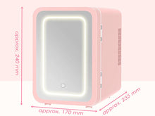 6L LED 2 In 1 Mini Kühlschrank Tragbare Schrankbox Mit Spiegel für Schlafzimmer Auto Büro Piknik