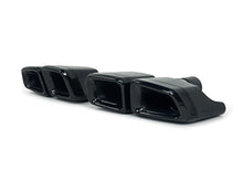 Auspuffblende Endrohr Blenden Y Eckig Schwarz für Mercedes CLS C218 C219 W221 S63 AMG