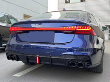 Auspuffblenden Endrohr Blenden Schwarz Glanz Edelstahl für AUDI A6 C8 A7 C8 S Line 18+