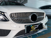 Silber Diamantgrill Kühlergrill Front Grill für Mercedes C-Klasse W205 S205 C205 C43 AMG Facelift 2019+ fg62