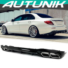 E63 Style Heckdiffusor Diffusor + Auspuffblenden Chrom für Mercedes E Klasse W213 S213 AMG Line 2017-2020 Benzin