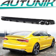 Schwarz Heckdiffusor Auspuffblenden Diffusor für Audi A5 F5 S Line 2017-2020 vor-facelift