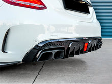 Heckdiffusor Diffusor Auspuffblenden Schwarz für Mercedes W205 S205 C43 AMG Line di8
