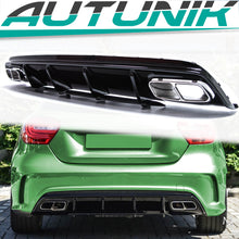 Heckdiffusor + Chrom Auspuffblenden für Mercedes A Klasse W176 A45 AMG Line 2015-2018