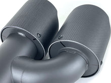 Matt Carbon Endrohr Auspuffblenden Duplex für AUDI A4 A5 B8 A6 C7 Q5 8U et298