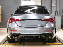C63 Optik Heckdiffusor Diffusor Auspuff Schwarz Glanz für Mercedes W206 S206 AMG Line 2022+