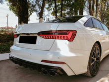 Autunik Schwarz Diffusor Auspuffblenden für AUDI A6 Heckdiffusor S6 C8 Limo Avant S-Line 18+ di92