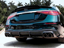 Diffusor Heckdiffusor + Auspuffblenden Schwarz für Mercedes S Klasse W223 AMG Line Bs Style 21-24