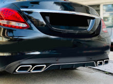 Heckdiffusor Diffusor + Chrom Auspuffspitzen für Mercedes W205 Limousine Avantgarde mit Standard Stoßstange 2014-2022