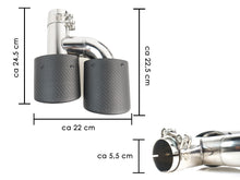 Matt Carbon Duplex Sportauspuff Auspuffblenden Endrohre Passend für AUDI BMW VW Universal 48-52mm et259