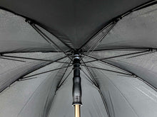 Höhenverstellbar Regenschirm Leicht Stockschirm Schwarz mit Gehstock Gehhilfe