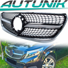Diamantgrill Kühlergrill Front Grill Schwarz & Silber für Mercedes V-Klasse W447 2014-2019 Vor MOPF