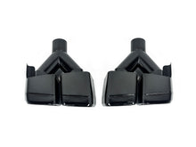 Auspuffblende Endrohr Blenden Y Eckig Schwarz für Mercedes CLS C218 C219 W221 S63 AMG