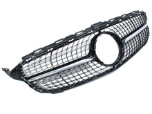 Schwarz Diamantgrill Kühlergrill Grill für Mercedes Benz C-Klasse W205 C205 A205 S205 C43 AMG 2014 - 03/2018 pz128