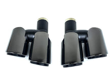 Auspuffblende Endrohre Endrohrblende Schwarz für Porsche Panamera 970 2009-2013 et215