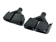 Auspuffblende Endrohr Blenden Y Eckig Schwarz für Mercedes CLS C218 C219 W221 S63 AMG