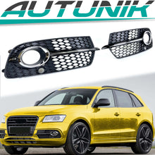 Schwarz Chrom Nebelscheinwerfer Gitter Blenden Grill für AUDI Q5 8R S Line 13-17 fg336