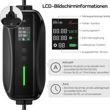 6M Typ 2 EV Ladegerät Tragbare 6-16A Schaltbar Modus 2 EV ladekabel Schuko 3.6kW