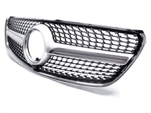 Diamantgrill Kühlergrill Front Grill Schwarz & Silber für Mercedes V-Klasse W447 2014-2019 Vor MOPF