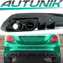 Heckdiffusor Diffusor Auspuff Endrohr Schwarz für Mercedes W205 S205 AMG Line 14-21 di26
