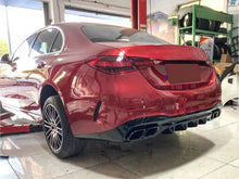 C63 Optik Heckdiffusor Diffusor Auspuff Schwarz Glanz für Mercedes W206 S206 AMG Line 2022+