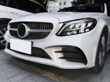 Aero-Kits Flaps Flossen Vorne Flaps Schwarz Glanz für Mercedes Benz C Klasse W205 C205 S205 AMG-Line 2019-2023