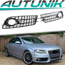 Nebelscheinwerfer Gitter Blenden Lüftungsgitter Schwarz für Audi A4 B8 S Line 2007-2011