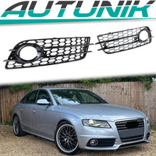 Nebelscheinwerfer Gitter Blenden Lüftungsgitter Schwarz für Audi A4 B8 S Line 2007-2011
