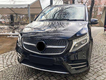 Diamant Kühlergrill Front Grill Schwarz für Mercedes Benz V-Klasse W447 V250 V260 14-19 fg353