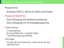 NUR BENZIN E53 Heckdiffusor Diffusor Auspuff Schwarz für Mercedes W213 Diffusor S213 AMG Line 16-19 di25