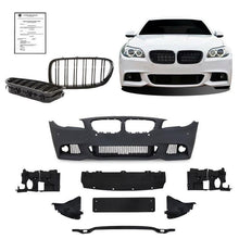 Front Stoßstange Kühlergrill Nebelscheinwerfer Matt Schwarz Passend für BMW 5er F10 F11 2011-2017