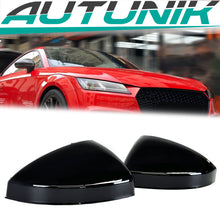 L+R Schwarz Spiegelabdeckkappen Außenspiegel für Audi TT FV 8S TTS TTRS R8 2014+ Ohne SideAssist