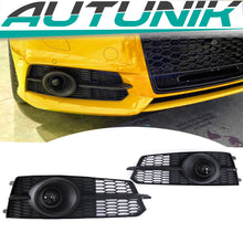 Lüftungsgitter Nebelscheinwerfer Blenden Gitter Schwarz für Audi A6 C7 2015-2018 MIT ACC