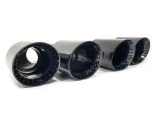 NEU Schwarz Y Style Auspuffblenden Duplex Blenden Endrohre Passend für AUDI BMW Mercedes Universal 62-65mm et284