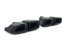 Auspuffblende Endrohr Blenden Y Eckig Schwarz für Mercedes CLS C218 C219 W221 S63 AMG