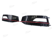 Lüftgitter Nebelscheinwerfer Blenden mit ROT Leisten für Audi A4 S4 B8.5 S-Line 2012-2015