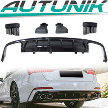 Autunik Schwarz Diffusor Auspuffblenden für AUDI A6 Heckdiffusor S6 C8 Limo Avant S-Line 18+ di92