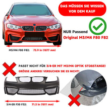 Carbon Look Front Stoßstange Splitter Spoiler Flaps Passend für BMW F80 M3 F82 F83 M4 2014-2020
