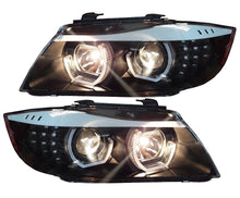 Halogen Scheinwerfer mit E-Prüfzeichen Passend für BMW E90 E91 2004-2008 schwarz mit Led Blinker