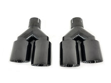 NEU Schwarz Y Style Auspuffblenden Duplex Blenden Endrohre Passend für AUDI BMW Mercedes Universal 62-65mm et284
