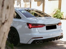 Schwarz Diffusor Heckdiffusor + Auspuffblenden für AUDI A6 S6 C8 Limo Avant S-Line ab 2018 di92